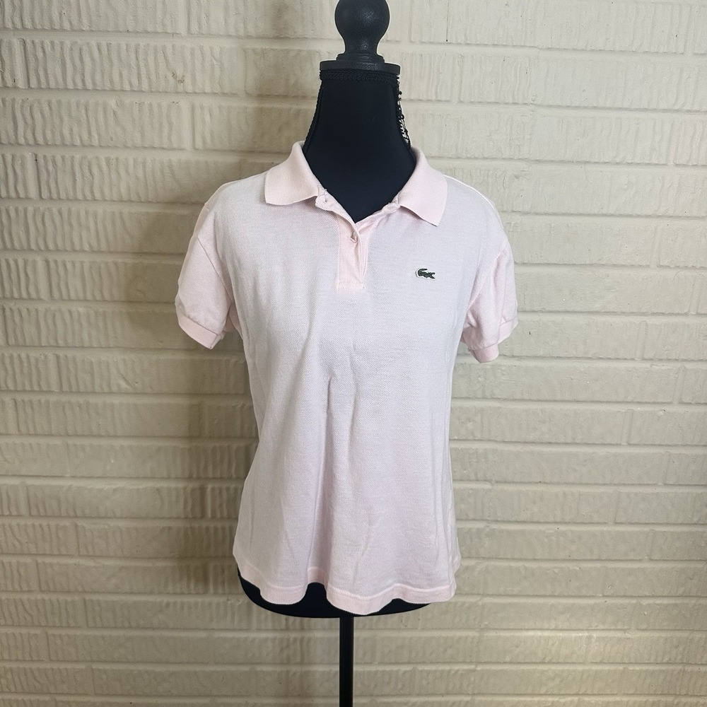 Lacoste Polo Shirt Womens 40 (M) Pink Preppy Cotton Logo Classic Casual Logo - Picture 1 of 6